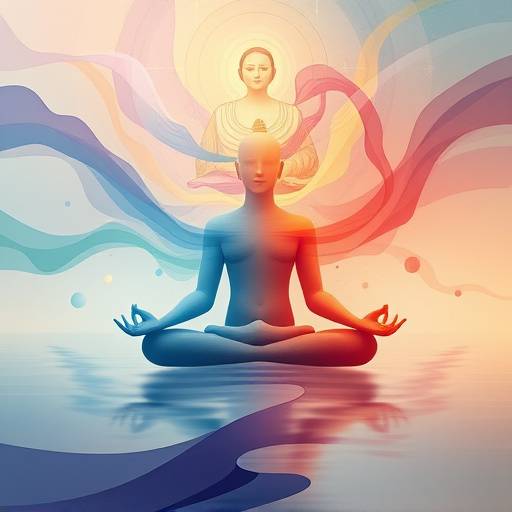 Abstract representation of a serene mind during meditation.