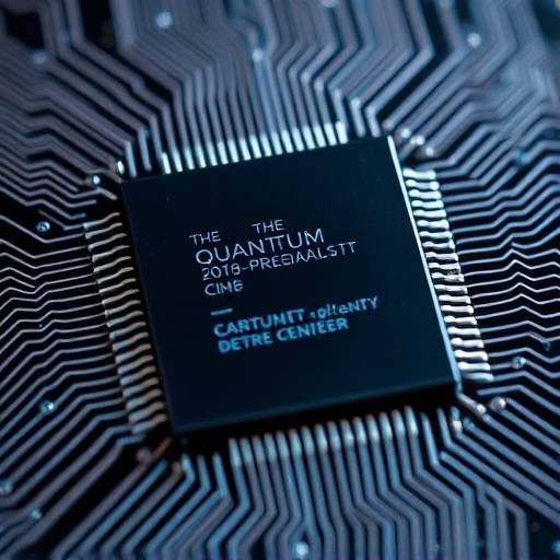 Close-up of a quantum computer chip.
