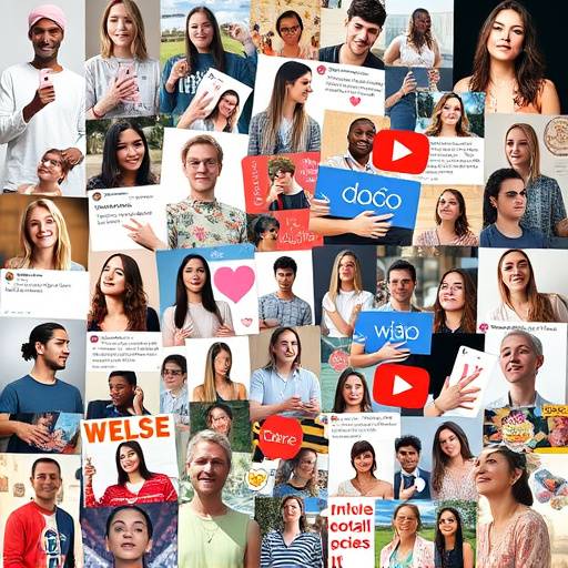 Collage of popular social media trends and memes.