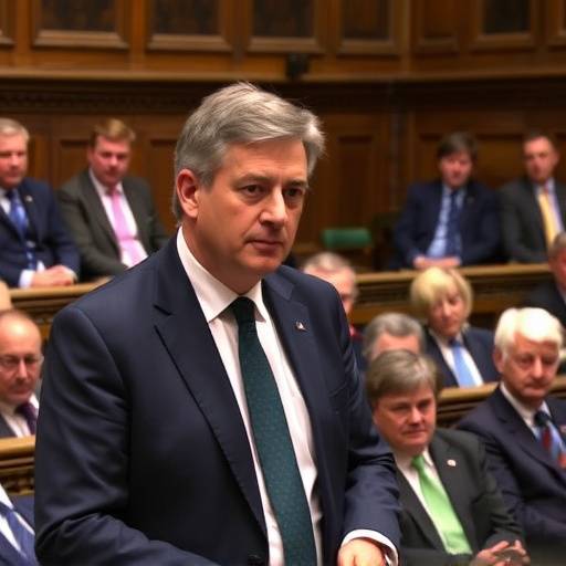 Irish Prime Minister addressing a parliamentary session in Dublin.