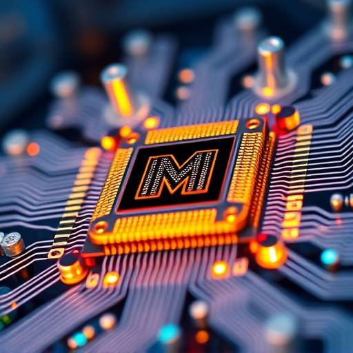 Scientists in a lab examining a quantum computing chip
